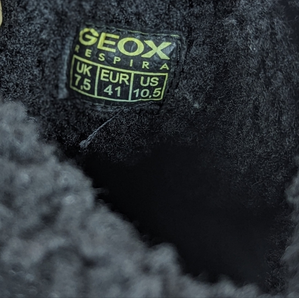Geox Nevegal Amphibiox Waterproof Leather Combat Ankle Boot Black EU41 10.5 NIB - Picture 12 of 14